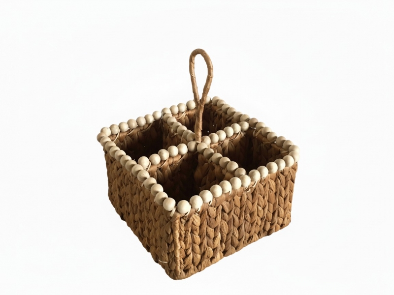 Vietnam water hyacinth flatware caddy